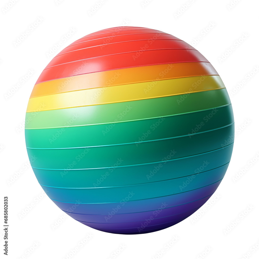 Rainbow color Stability Yoga Gym Ball isolated on white transparent background, PNG Rainbow color Stability Yoga Gym Ball isolated on white transparent background, PNG