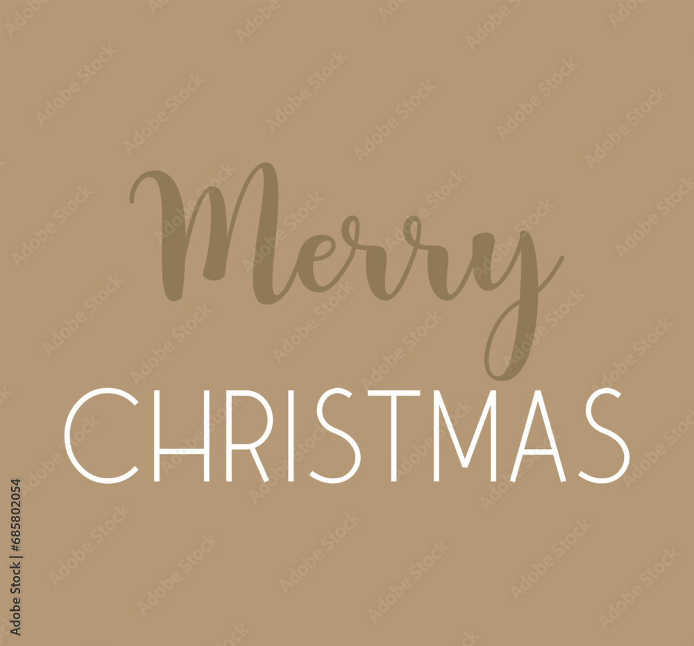 Merry Christmas text, Christmas card, holiday ink greeting typography, vector illustration