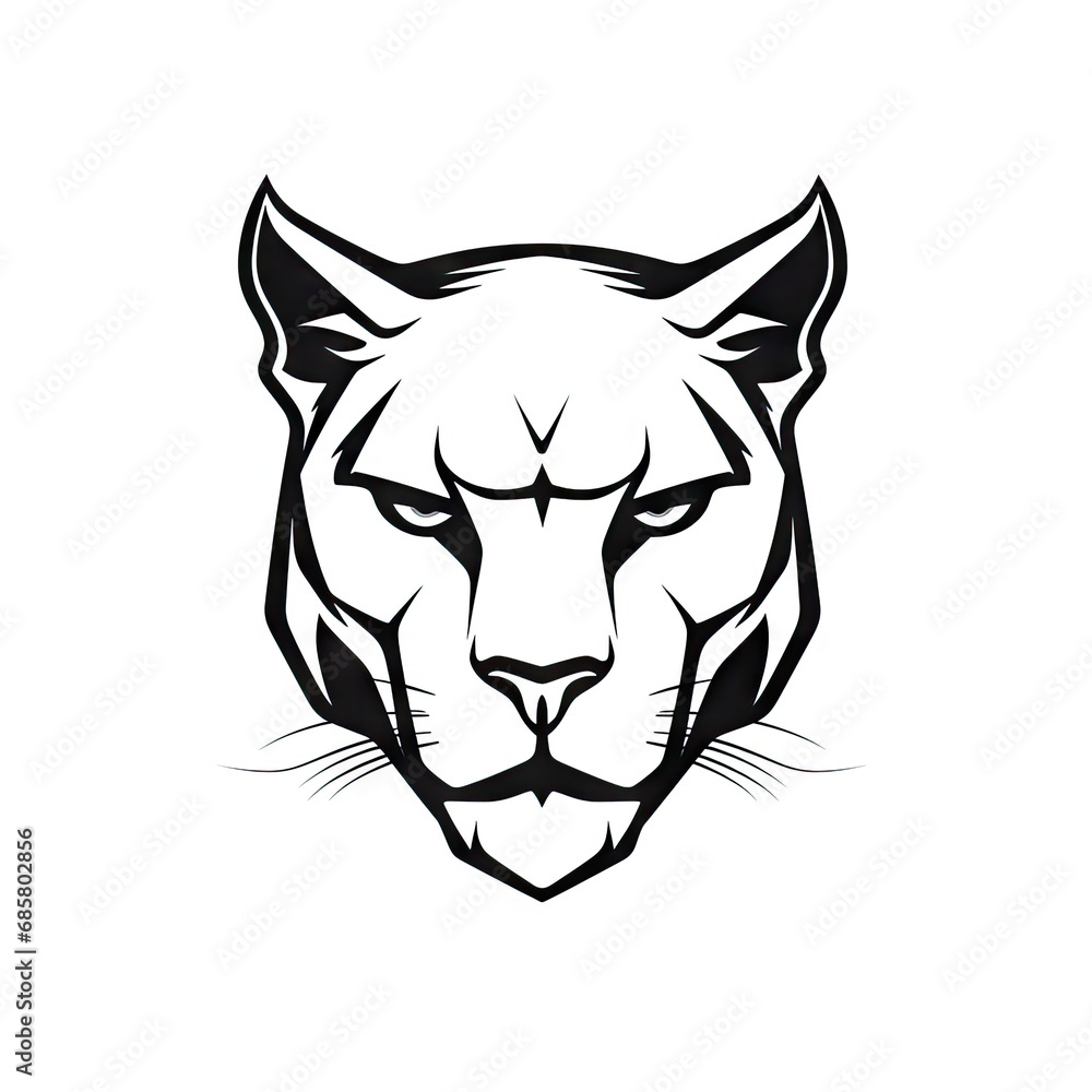 Cougar Head Icon, Minimal Puma Portrait, Cougar Logo, Panther Silhouette, Mountain Lion Icon Cougar Head Icon, Minimal Puma Portrait, Cougar Logo, Panther Silhouette, Mountain Lion Icon