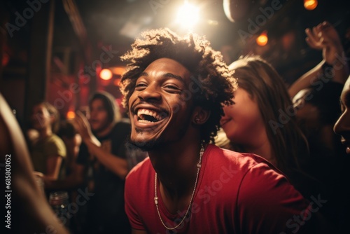 Young man having fun at nightclub © sirisakboakaew