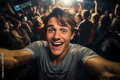 Young man having fun at nightclub