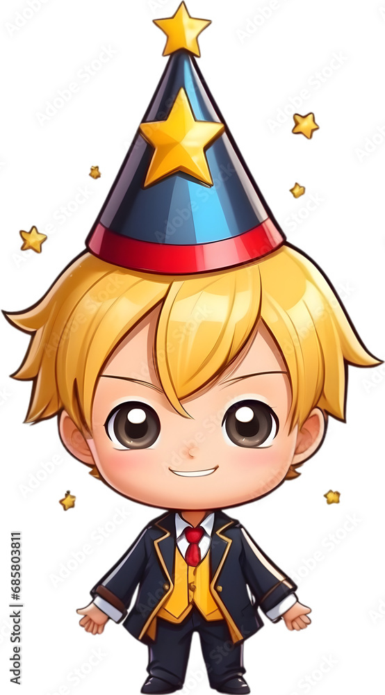 Cute boy with star celebration in event Cute boy with star celebration in event