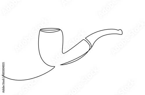 old nostalgic retro cigarette pipe object line art design