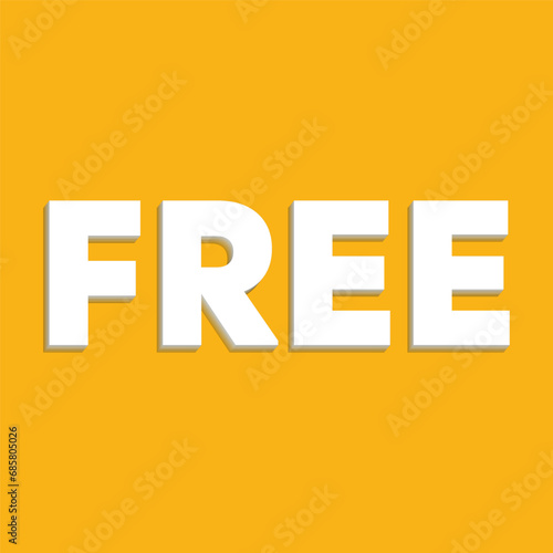 FREE Sticker Sign Vector Illustration, free, sticker, text, vector, word, sign, label, isolated, banner, white background, red, offer, three dimensional