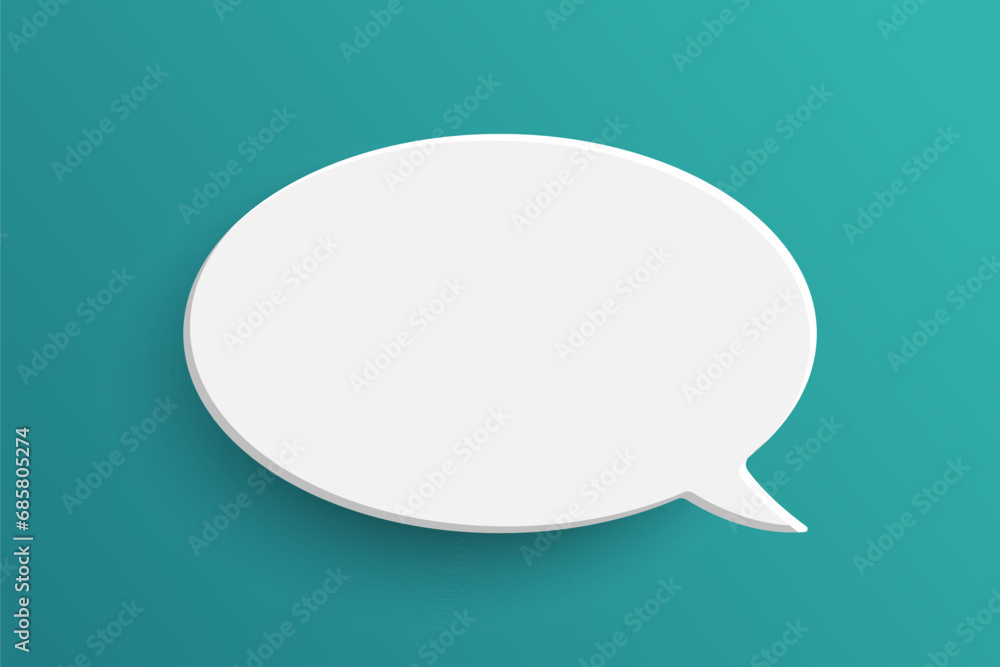 White ellipse speech bubble on green background White ellipse speech bubble on green background