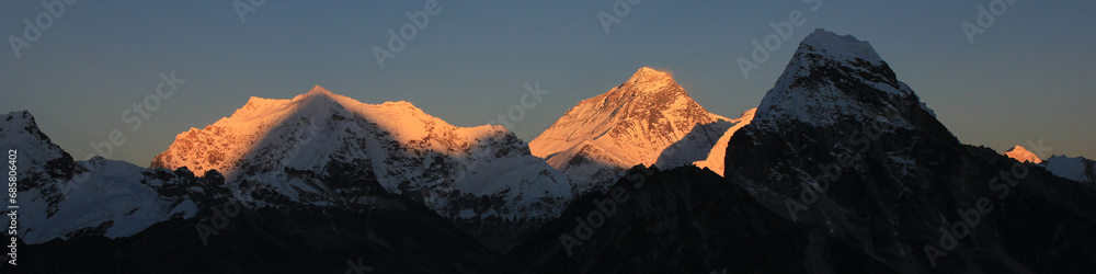 Sagarmatha, Mount Everest at sunset, Nepal.