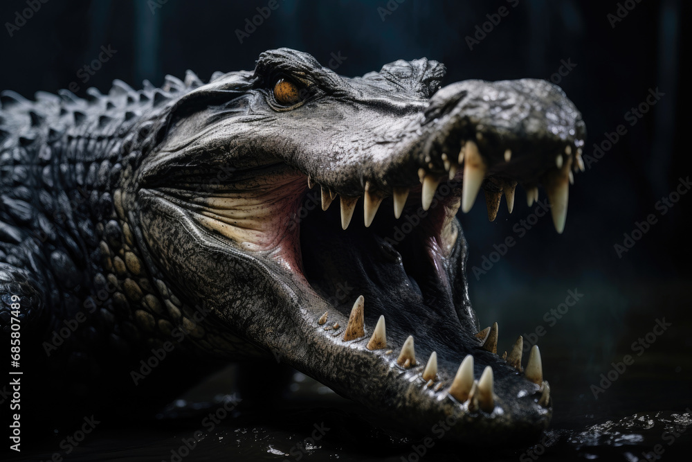 Fototapeta premium Crocodile's Fearsome Mouth View