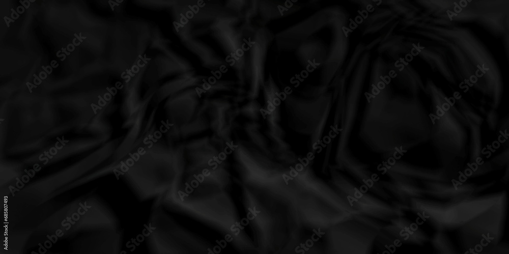 Dark black craft wrinkly paper crumpled texture. black fabric textured crumpled grunge paper background. panorama black paper texture background, crumpled pattern texture background.
Dark black craft wrinkly paper crumpled texture. black fabric textured crumpled grunge paper background. panorama black paper texture background, crumpled pattern texture background.