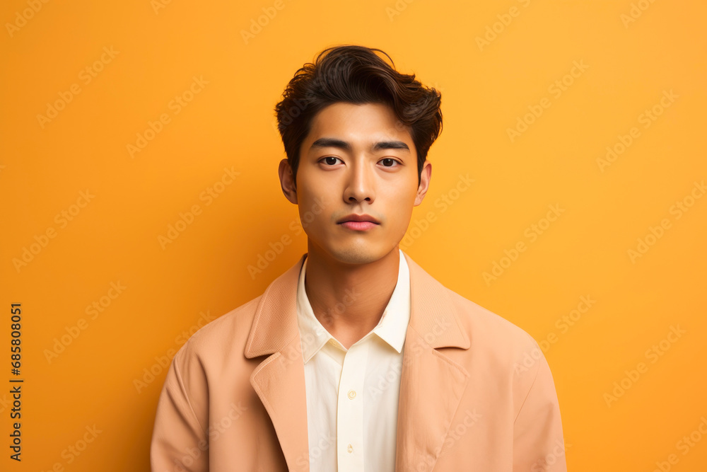 Charming Asian Gentleman in Peach Hues Charming Asian Gentleman in Peach Hues