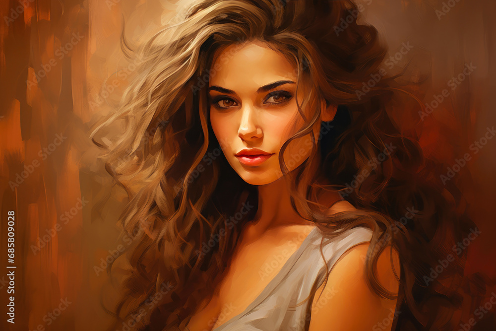 Graceful Lady on a Rich Brown Canvas Graceful Lady on a Rich Brown Canvas