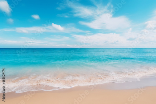 Sandy Beach Bliss with Calm Turquoise Seascape © Andrii 