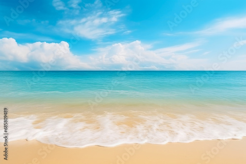 Shores of Serenity  Turquoise Sea and Sandy Beachscape