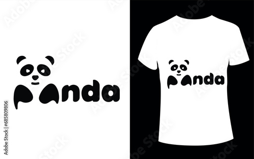 Panda t shirt design with panda vector