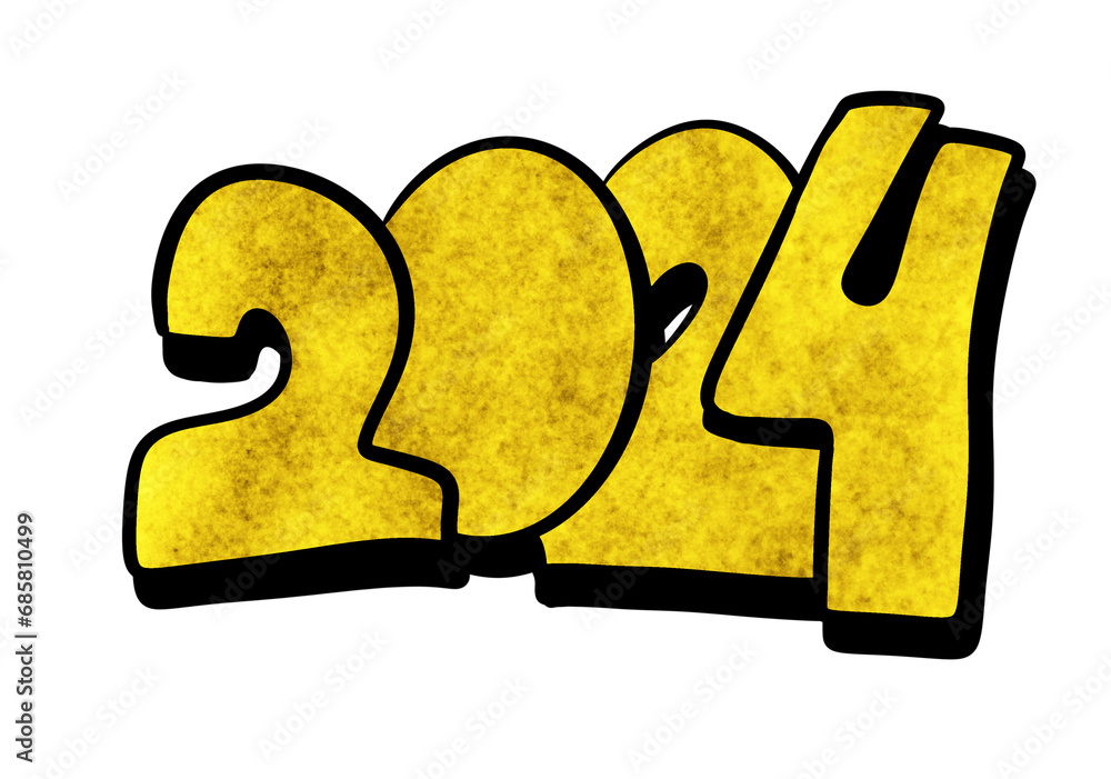 2024 clip art golden numbers Stock Illustration Adobe Stock