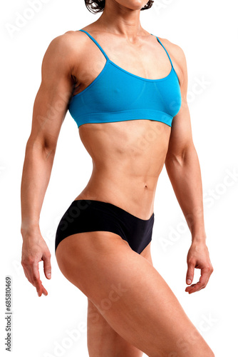 Fitness woman posing, isolated