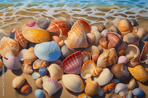 Ocean's Bounty: Scattered Seashells