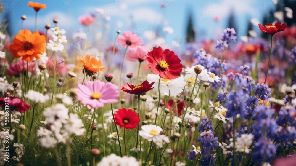 Fototapeta premium Close up view of blooming flowers in spring