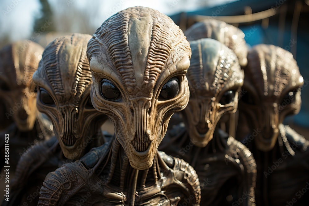 A group of humanoids. Abstract image of a aliens, expansion of the planet. A group of humanoids. Abstract image of a aliens, expansion of the planet.