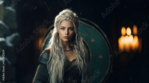 Viking Shield Maiden: A Warrior's Grace in the Face of Battle