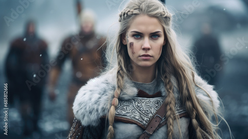 Viking Shield Maiden: A Warrior's Grace in the Face of Battle