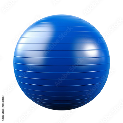 Blue Stability Yoga Gym Ball isolated on white transparent background  PNG