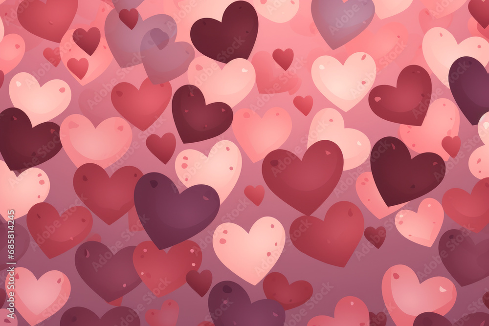 Hearts pattern background. Valentine's Day card.