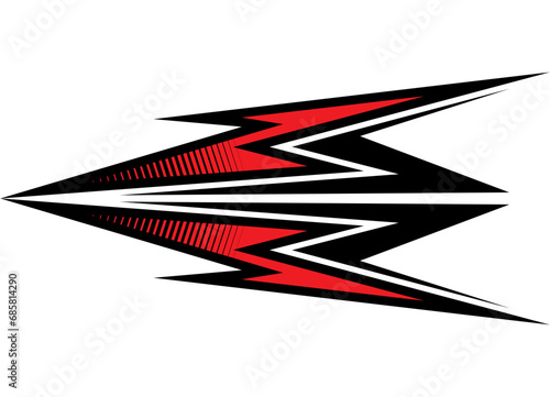 Sports racing pattern. Sticker for a sports car, boat, motorcycle, toy. Design element for games. Vehicle tuning. Vector illustration.