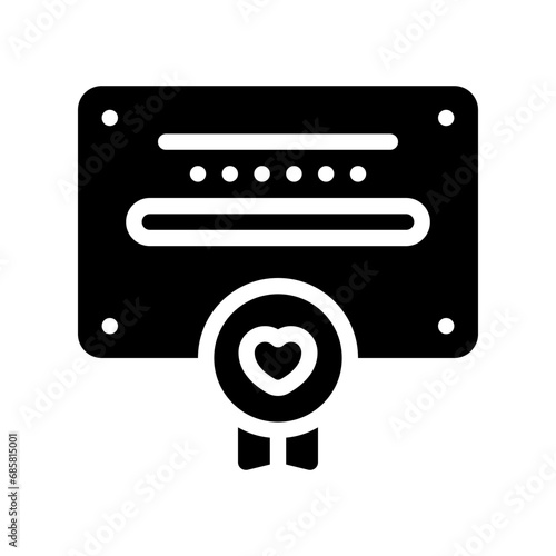 wedding certificate glyph icon