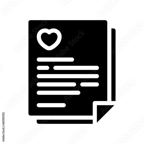 wedding contract glyph icon