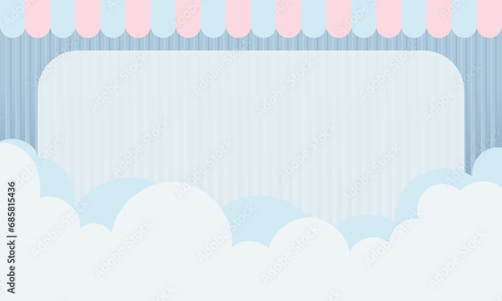 Cute Cloud Backdrop Landscape background Vector with framework Cute Cloud Backdrop Landscape background Vector with framework