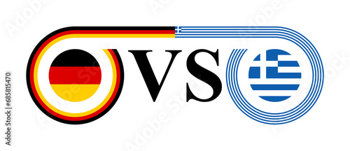 concept between germany vs greece. vector illustration isolated on white background