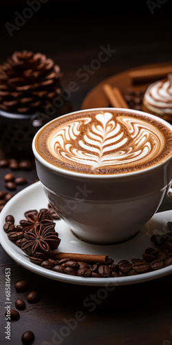 Cappuccino mit Weihnachtsmotiv