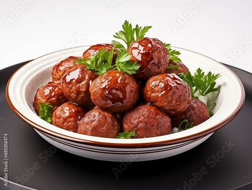 Meatballs in a white plate 