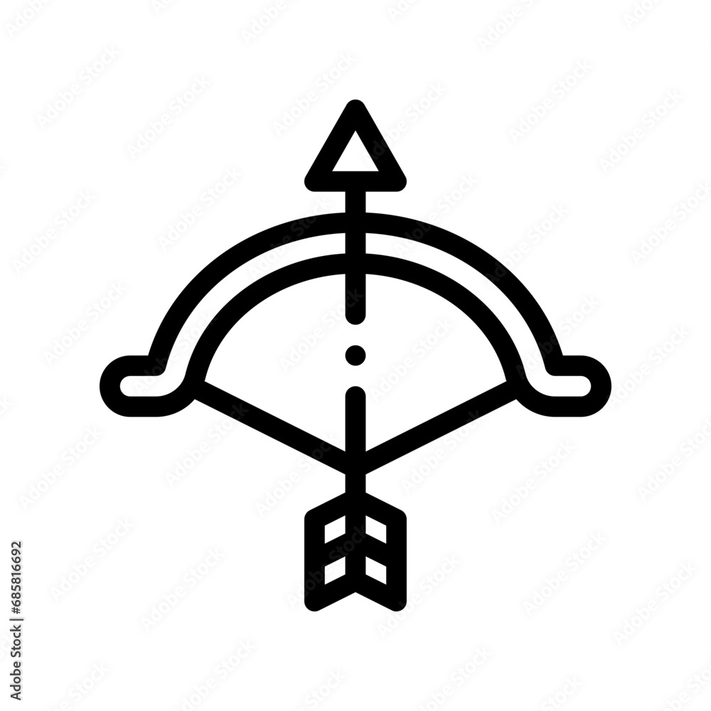bow and arrow line icon