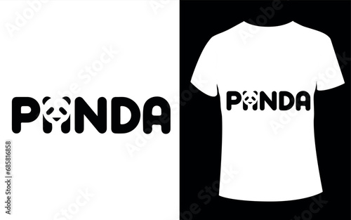 Panda typography t-shirt design 