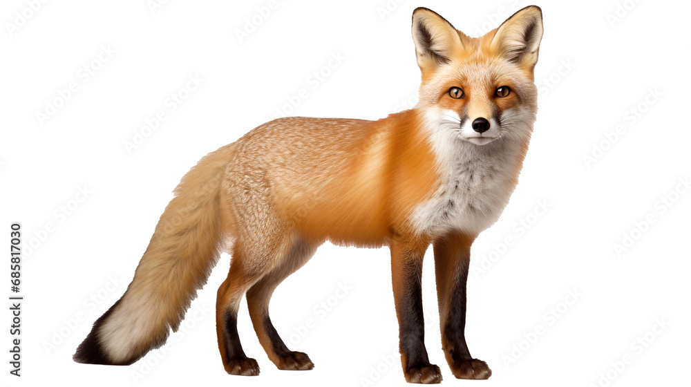 Fox isolated on transparent background, PNG image with background removed, Created with Generative Ai technology.