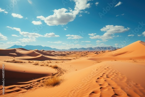 Sand dunes in a desert. Arabic Concept.