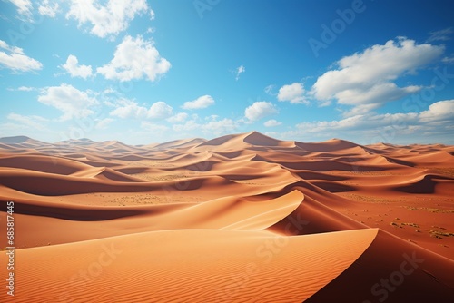 Sand dunes in a desert. Arabic Concept.
