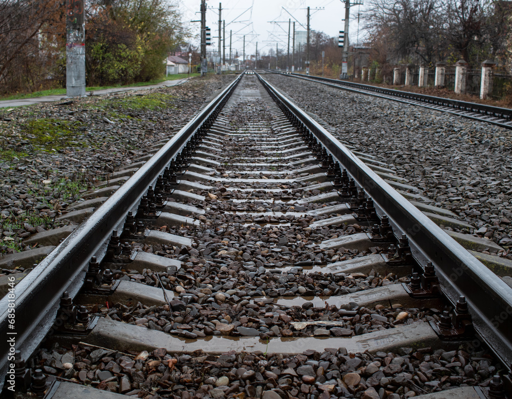 Fototapeta premium railway tracks in the countryside