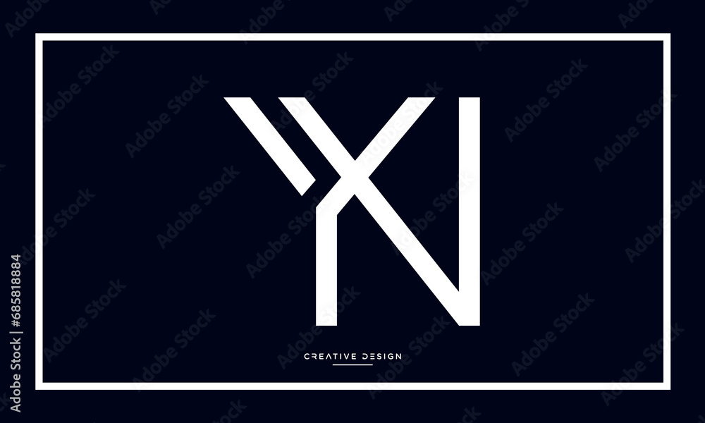 Obraz premium Alphabet letters icon logo YN or NY
