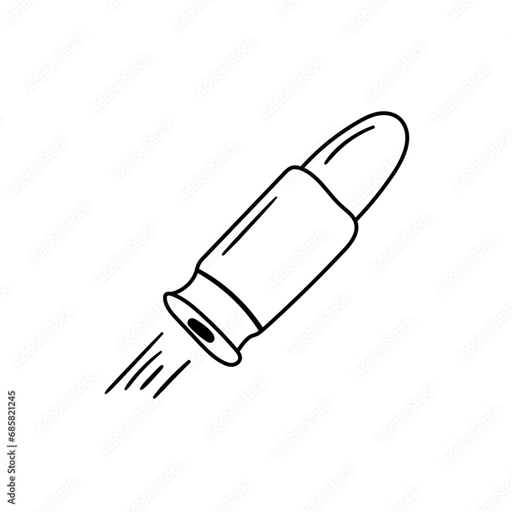 Bullet vector icon in doodle style. Symbol in simple design. Cartoon object hand drawn isolated on white background. Bullet vector icon in doodle style. Symbol in simple design. Cartoon object hand drawn isolated on white background.
