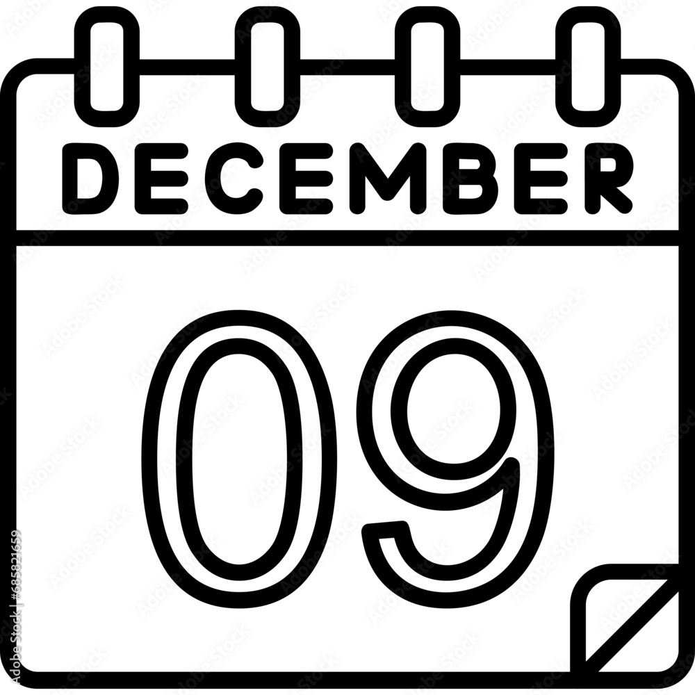 9 December Vector Icon Design 9 December Vector Icon Design