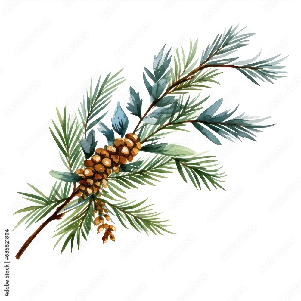Christmas Fir twigs isolated on white background. Xmas decoration Christmas Fir twigs isolated on white background. Xmas decoration