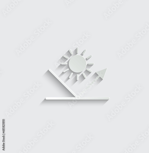 Surface reflection icon vector, sun resistant protection icon 
