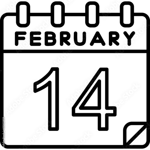 14 February Vector Icon Design