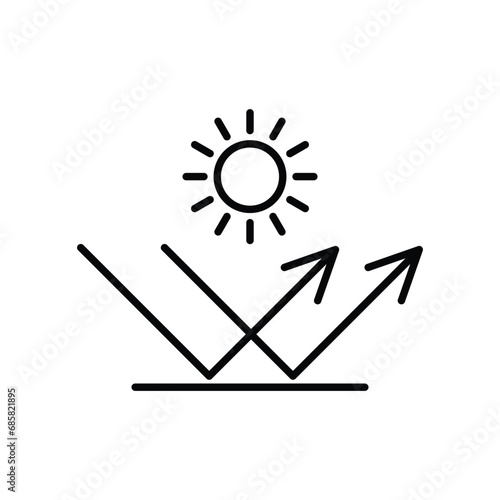 Surface reflection icon vector, sun resistant protection icon 