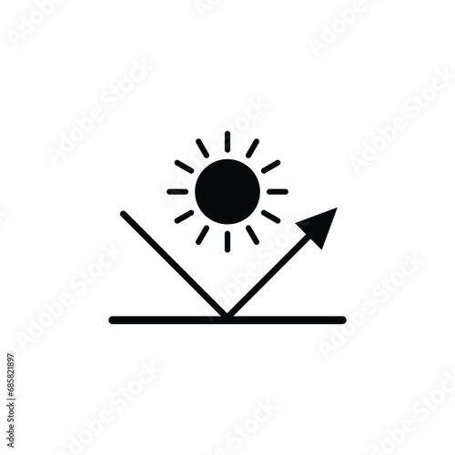 Surface reflection icon vector, sun resistant protection icon 