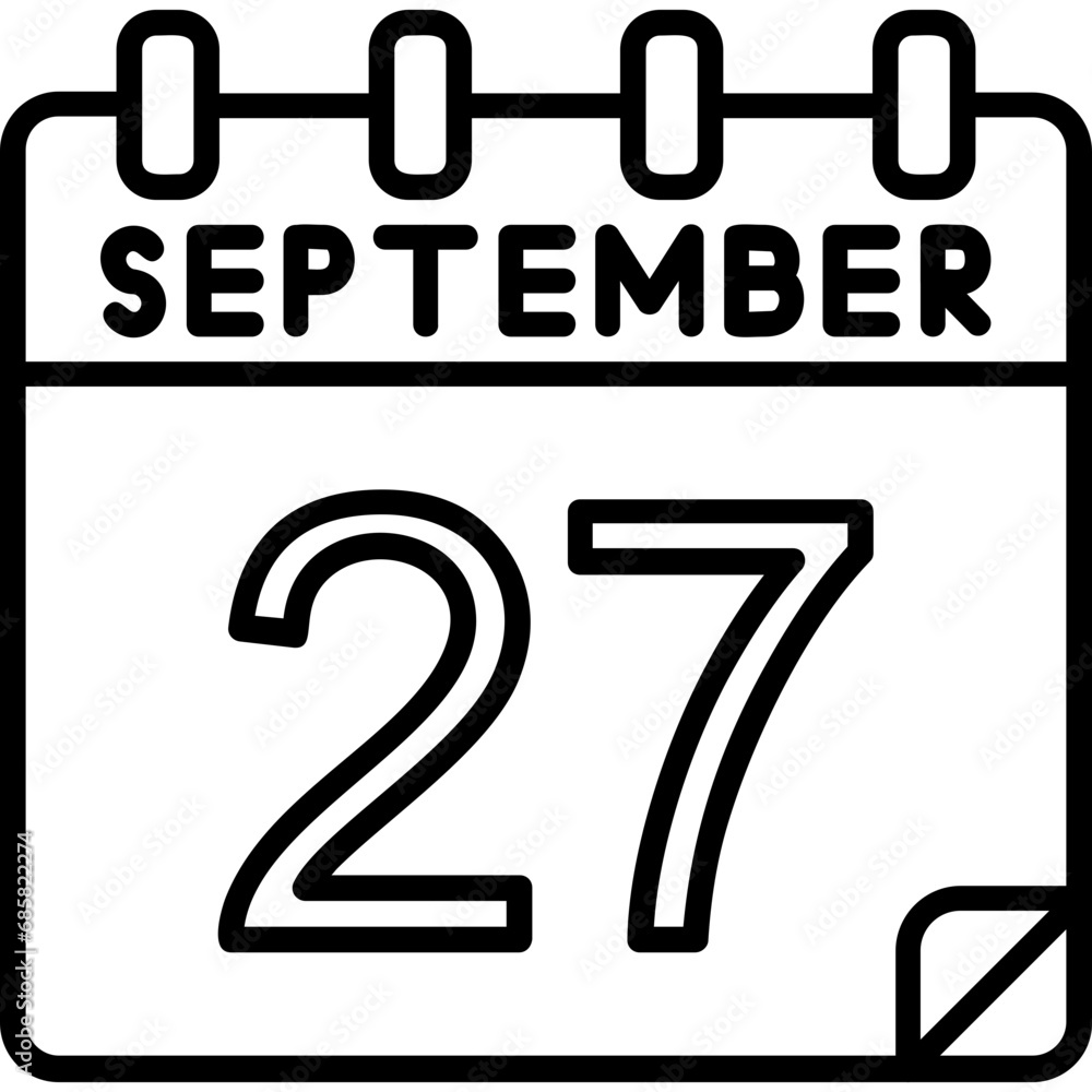 27 September Vector Icon Design 27 September Vector Icon Design