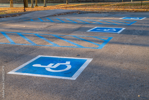 handicapped parking signs in Colbert Ferry Park, Natchez Trace Parkway, Alabama photo