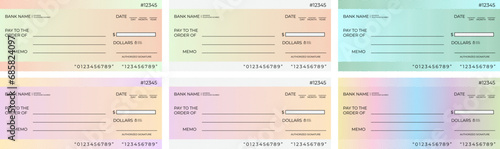 Blank modern bank cheque and checkbook cheque template design set 